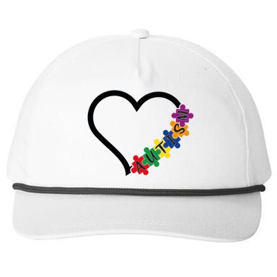 Autism Heart Snapback Five-Panel Rope Hat