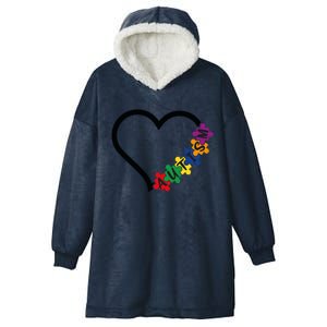 Autism Heart Hooded Wearable Blanket