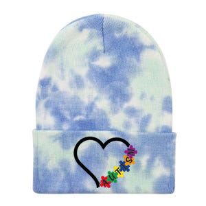 Autism Heart Tie Dye 12in Knit Beanie