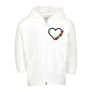 Autism Heart Toddler Zip Fleece Hoodie