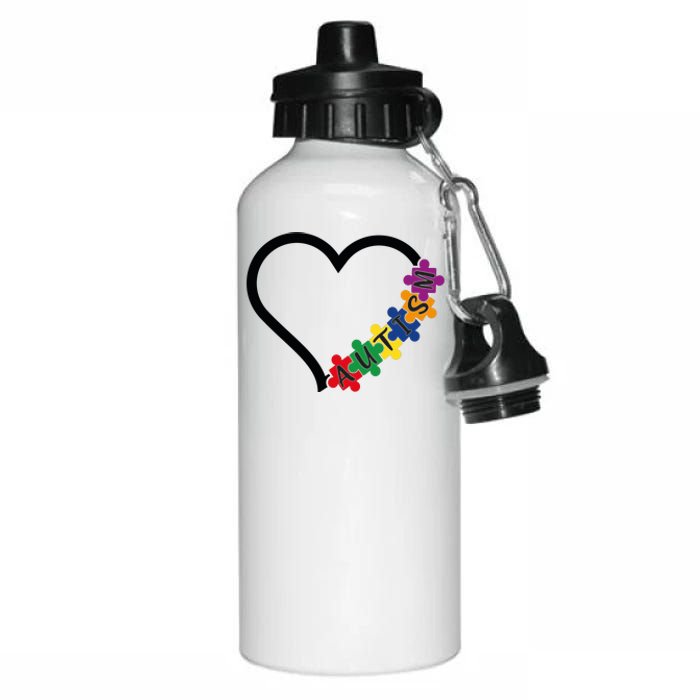 Autism Heart Aluminum Water Bottle