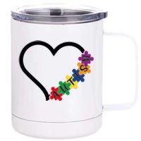 Autism Heart 12 oz Stainless Steel Tumbler Cup