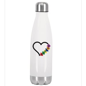 Autism Heart Stainless Steel Insulated Water Bottle