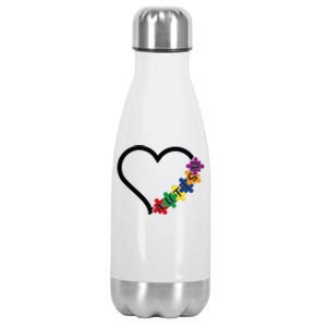 Autism Heart Stainless Steel Insulated Water Bottle