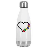 Autism Heart Stainless Steel Insulated Water Bottle