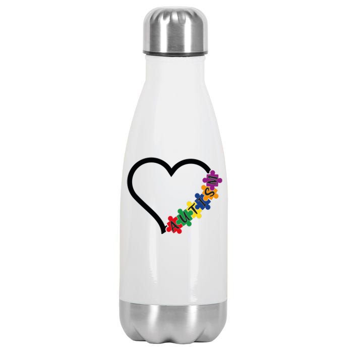 Autism Heart Stainless Steel Insulated Water Bottle