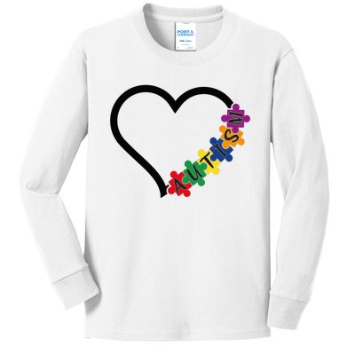 Autism Heart Kids Long Sleeve Shirt