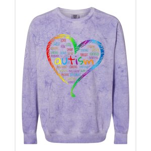 Autism Heart Autism Awareness proud Autism Mom Gifts Family Colorblast Crewneck Sweatshirt