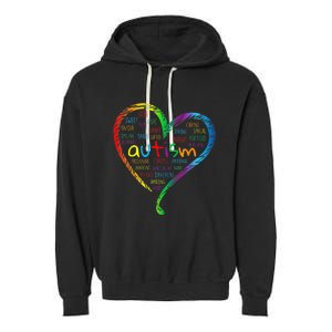 Autism Heart Autism Awareness proud Autism Mom Gifts Family Garment-Dyed Fleece Hoodie