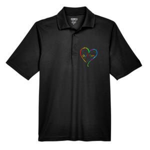 Autism Heart Autism Awareness proud Autism Mom Gifts Family Men's Origin Performance Pique Polo