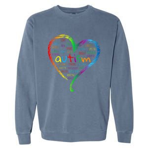 Autism Heart Autism Awareness proud Autism Mom Gifts Family Garment-Dyed Sweatshirt