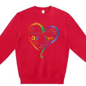 Autism Heart Autism Awareness proud Autism Mom Gifts Family Premium Crewneck Sweatshirt