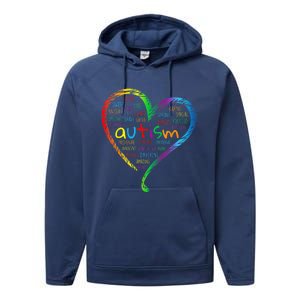 Autism Heart Autism Awareness proud Autism Mom Gifts Family Performance Fleece Hoodie