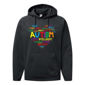 Autism Heart Autism Awareness proud Autism Mom Gifts Family Performance Fleece Hoodie