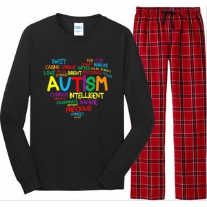 Autism Heart Autism Awareness proud Autism Mom Gifts Family Long Sleeve Pajama Set