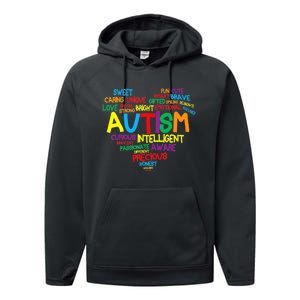 Autism Heart Autism Awareness proud Autism Mom Gifts Family Performance Fleece Hoodie