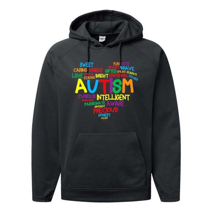 Autism Heart Autism Awareness proud Autism Mom Gifts Family Performance Fleece Hoodie