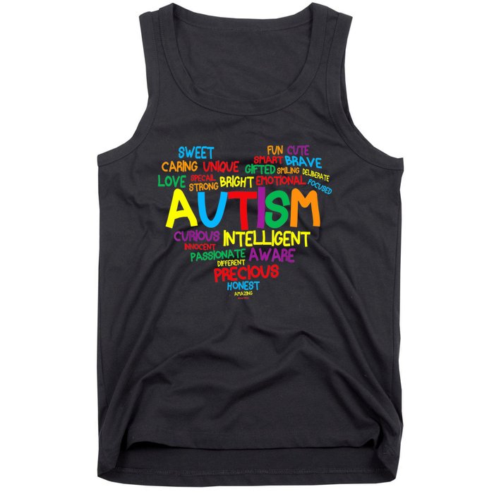 Autism Heart Autism Awareness proud Autism Mom Gifts Family Tank Top