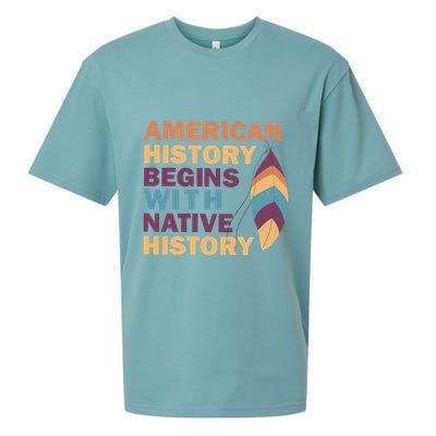 American History Begins With Native History Sueded Cloud Jersey T-Shirt
