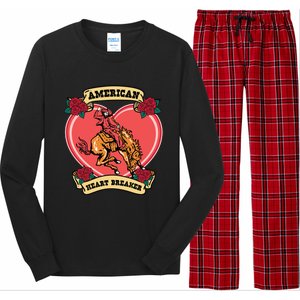 American Heart Breaker Western Valentine Howdy Cow Retro Gift Long Sleeve Pajama Set