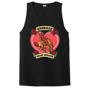 American Heart Breaker Western Valentine Howdy Cow Retro Gift PosiCharge Competitor Tank