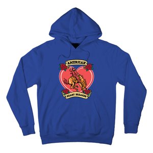 American Heart Breaker Western Valentine Howdy Cow Retro Gift Hoodie