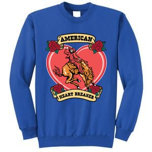 American Heart Breaker Western Valentine Howdy Cow Retro Gift Sweatshirt