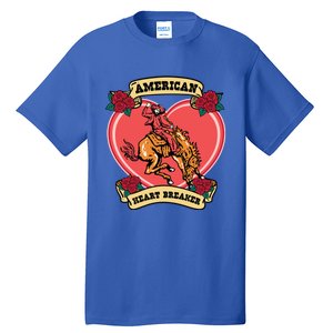 American Heart Breaker Western Valentine Howdy Cow Retro Gift Tall T-Shirt