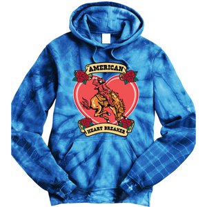 American Heart Breaker Western Valentine Howdy Cow Retro Gift Tie Dye Hoodie