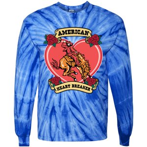 American Heart Breaker Western Valentine Howdy Cow Retro Gift Tie-Dye Long Sleeve Shirt