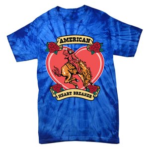 American Heart Breaker Western Valentine Howdy Cow Retro Gift Tie-Dye T-Shirt