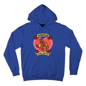 American Heart Breaker Western Valentine Howdy Cow Retro Gift Tall Hoodie