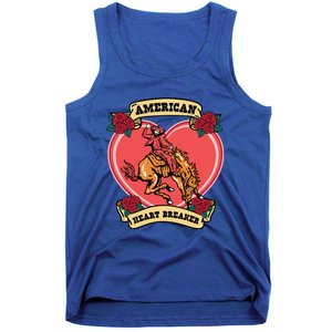 American Heart Breaker Western Valentine Howdy Cow Retro Gift Tank Top