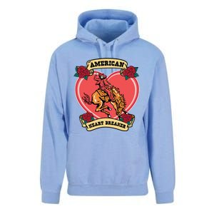 American Heart Breaker Western Valentine Howdy Cow Retro Gift Unisex Surf Hoodie