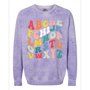 Alphabet Hi Back To School Abc Pre K Kindergarten Teacher Colorblast Crewneck Sweatshirt