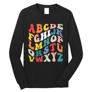 Alphabet Hi Back To School Abc Pre K Kindergarten Teacher Long Sleeve Shirt