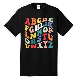 Alphabet Hi Back To School Abc Pre K Kindergarten Teacher Tall T-Shirt