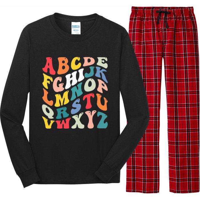 Alphabet Hi Back To School Abc Pre K Kindergarten Teacher Long Sleeve Pajama Set