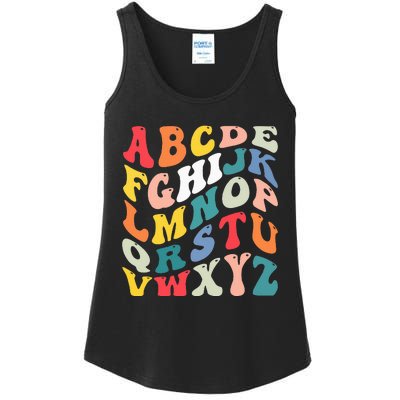 Alphabet Hi Back To School Abc Pre K Kindergarten Teacher Ladies Essential Tank