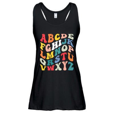 Alphabet Hi Back To School Abc Pre K Kindergarten Teacher Ladies Essential Flowy Tank