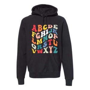 Alphabet Hi Back To School Abc Pre K Kindergarten Teacher Premium Hoodie