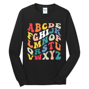 Alphabet Hi Back To School Abc Pre K Kindergarten Teacher Tall Long Sleeve T-Shirt