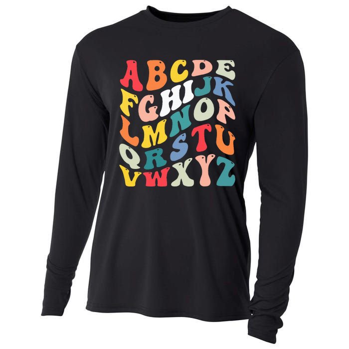 Alphabet Hi Back To School Abc Pre K Kindergarten Teacher Cooling Performance Long Sleeve Crew