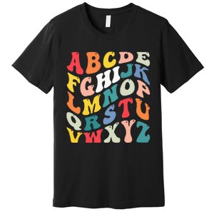 Alphabet Hi Back To School Abc Pre K Kindergarten Teacher Premium T-Shirt