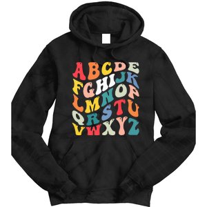 Alphabet Hi Back To School Abc Pre K Kindergarten Teacher Tie Dye Hoodie