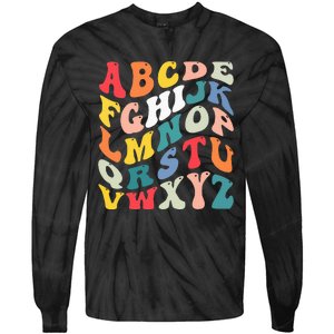 Alphabet Hi Back To School Abc Pre K Kindergarten Teacher Tie-Dye Long Sleeve Shirt