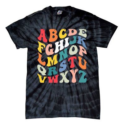 Alphabet Hi Back To School Abc Pre K Kindergarten Teacher Tie-Dye T-Shirt