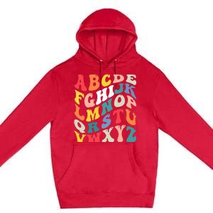 Alphabet Hi Back To School Abc Pre K Kindergarten Teacher Premium Pullover Hoodie