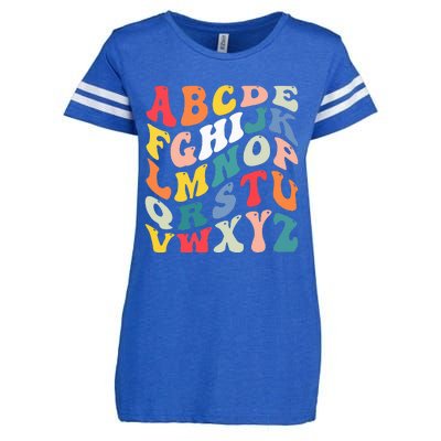 Alphabet Hi Back To School Abc Pre K Kindergarten Teacher Enza Ladies Jersey Football T-Shirt