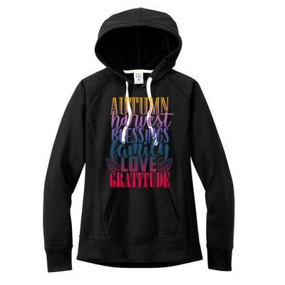 Autumn Harvest Blessing Family Love Gratitude Thankgiving Meaningful Gift Women's Fleece Hoodie